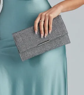 All That Shine Glitter Mesh Clutch