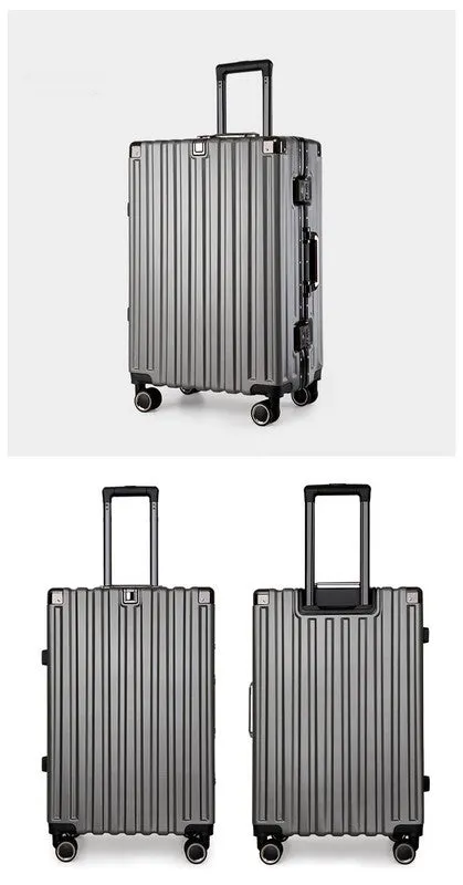 Aluminum Alloy Hard-Shell Suitcase with TSA Lock -20" Spinner Luggage in Grey