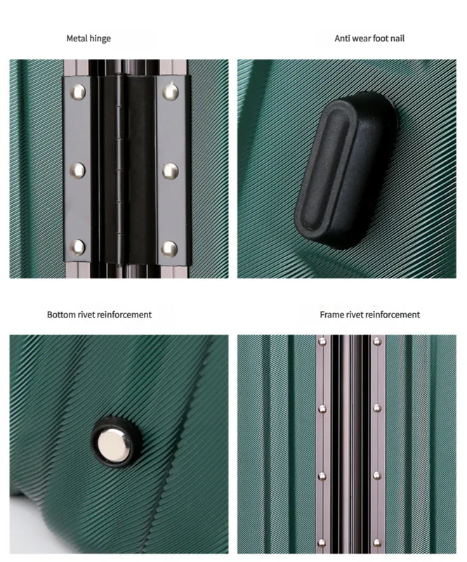 Aluminum Alloy Hard-Shell Suitcase with TSA Lock -22" Spinner Luggage in Green