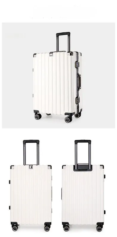 Aluminum Alloy Hard-Shell Suitcase with TSA Lock -22" Spinner Luggage in White