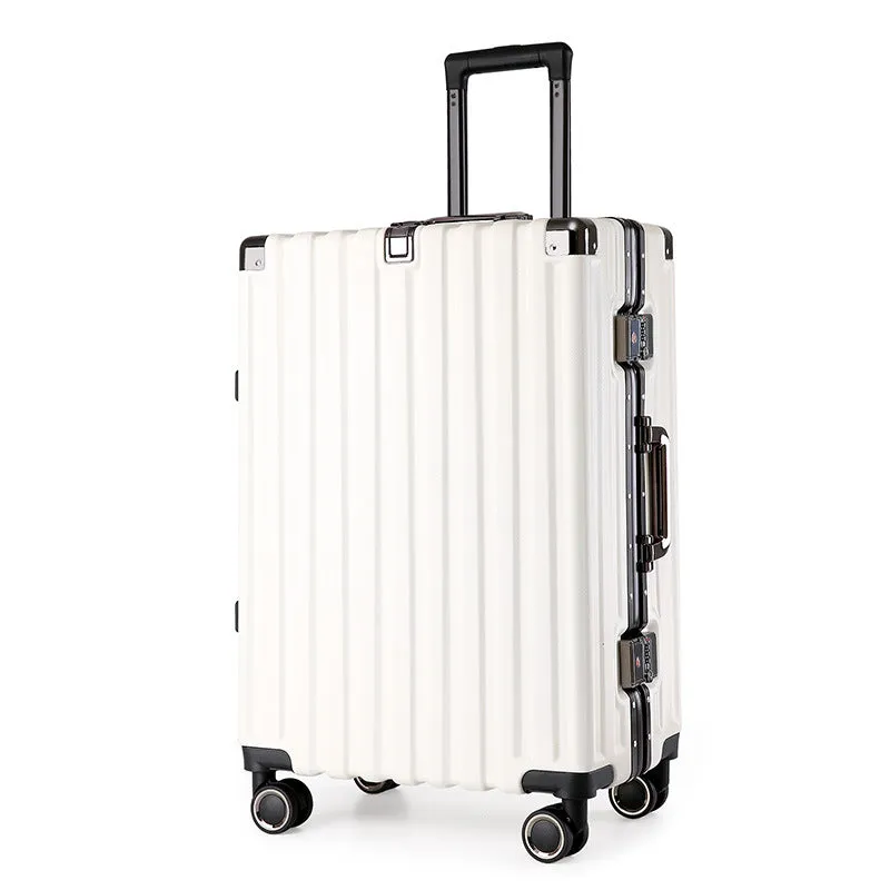 Aluminum Alloy Hard-Shell Suitcase with TSA Lock -22" Spinner Luggage in White