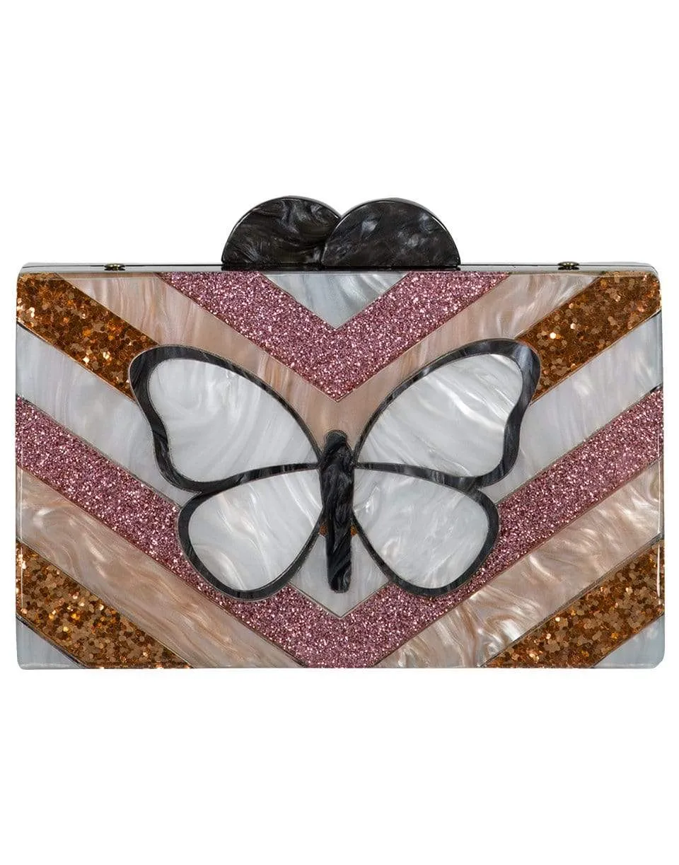 Butterfly Glitter Clutch