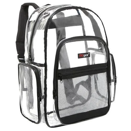 Clear Security School Backpack, Black Trim