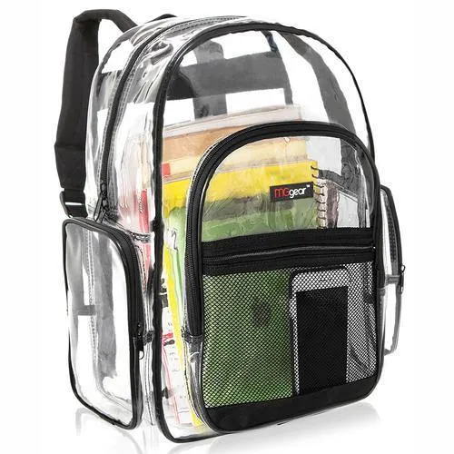 Clear Security School Backpack, Black Trim