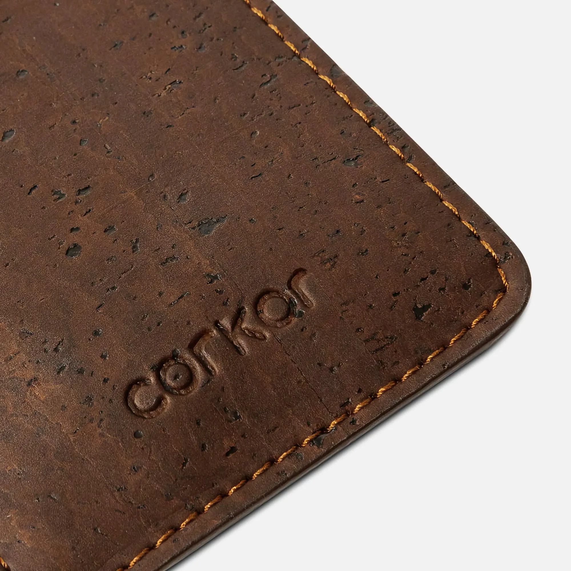 Corkor Vegan Cork Card Sleeve Wallet, Dark Brown