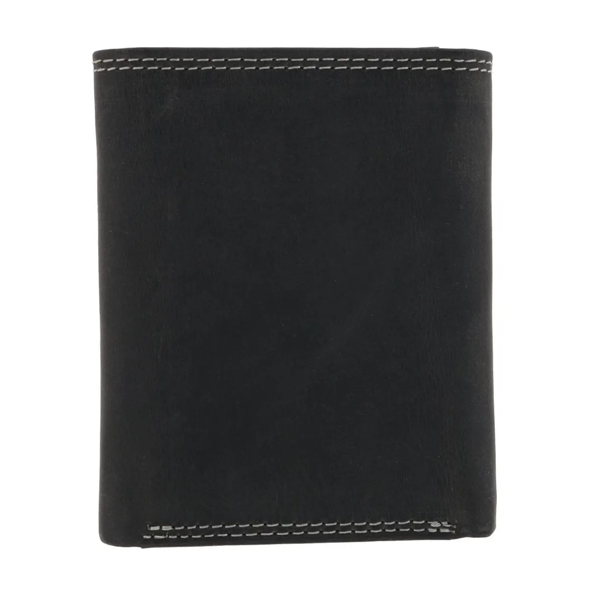 CTM® Men's Leather Contrast Stitch Trifold Wallet