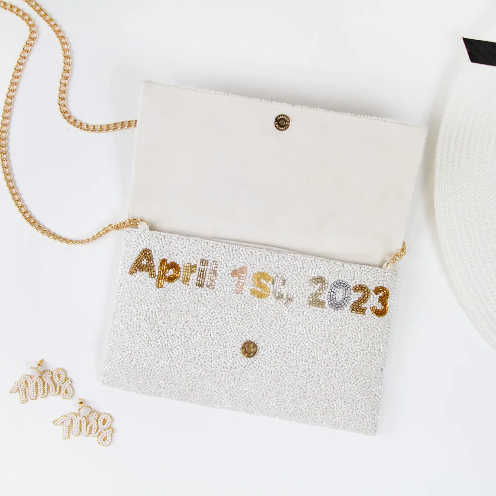 Custom Date Beaded Clutch Bag (LHFC)