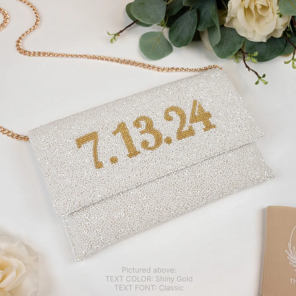 Custom Date Beaded Clutch Bag (LHFC)