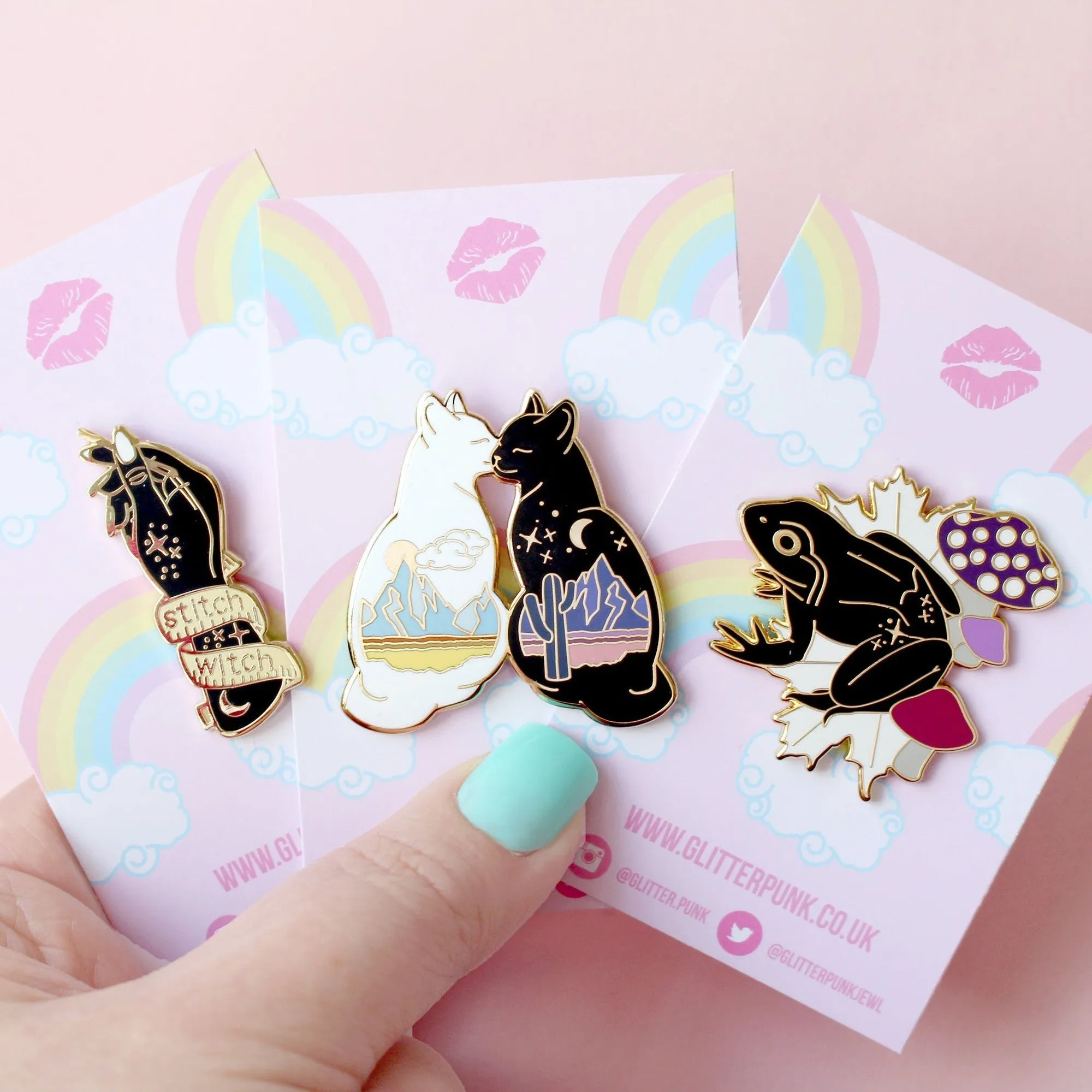 Desert Cats Kissing Enamel Pin | Artist-Designed Hard Enamel Pin