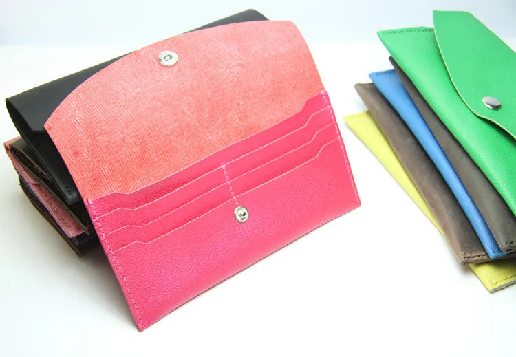 DIY Leather Wallets Kit DIY PinkRed Eco Leather Projects DIY Minimalist Leather Wallet DIY Leather Womens Wallet Kit