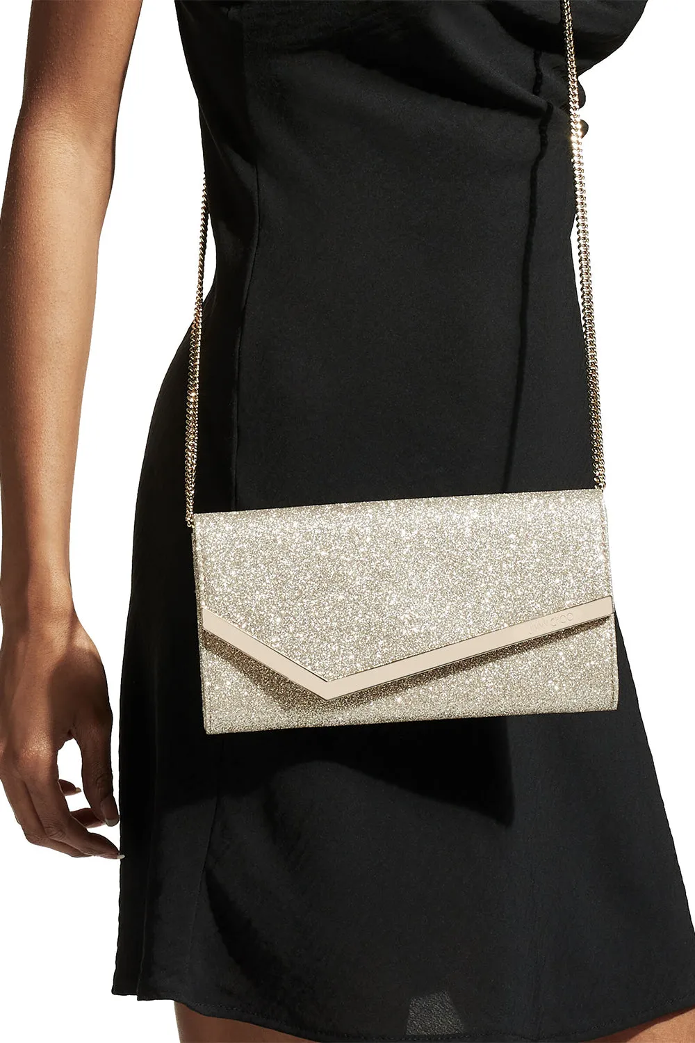 Emmie Glitter Clutch - Platinum Ice