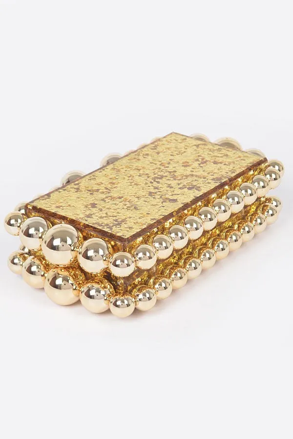 Exclusive Style Silver Glitter Acrylic Box Clutch