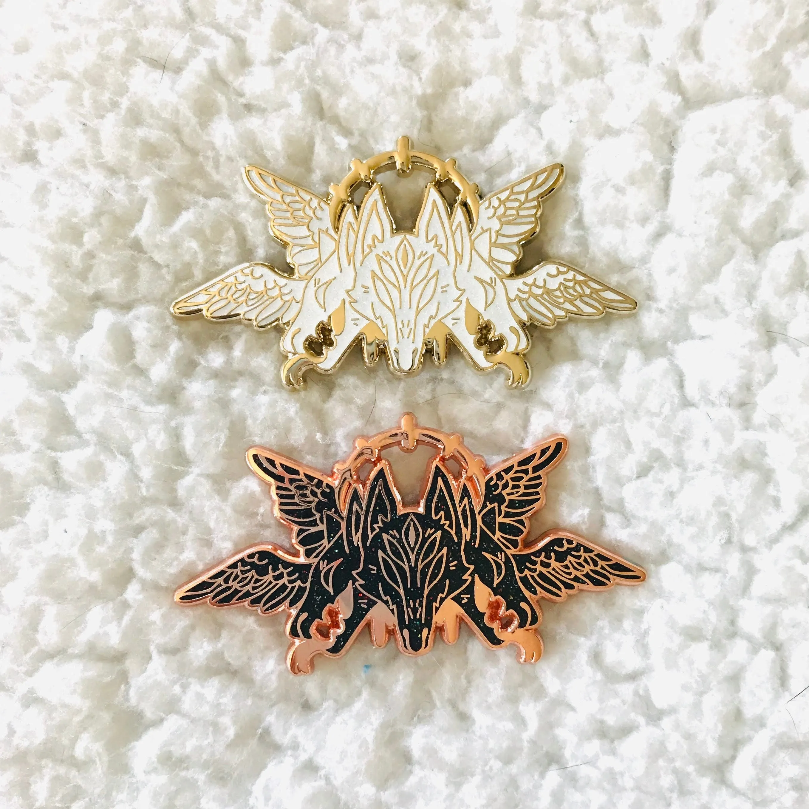 Glitter Cerberus Cherubim Pin