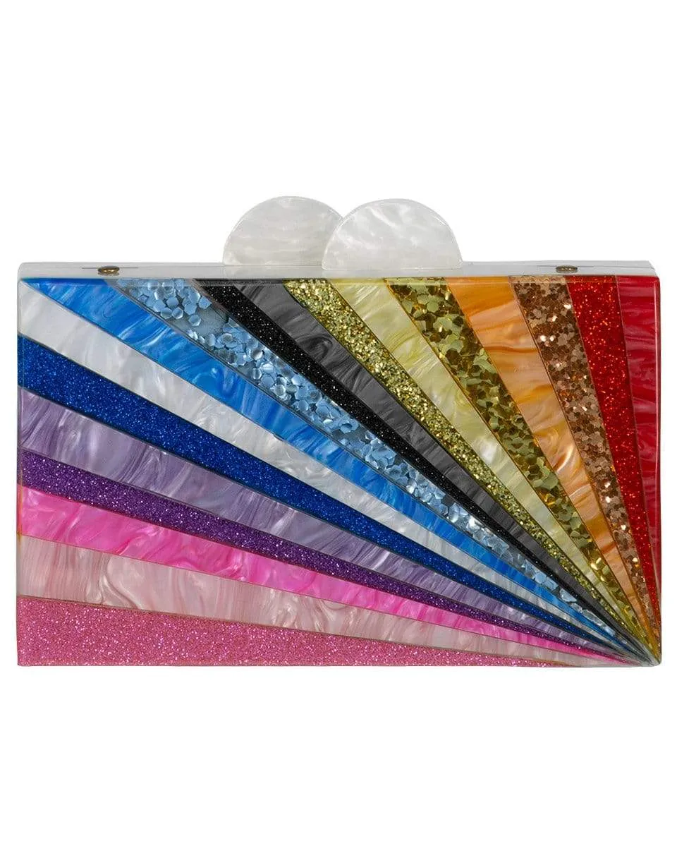 Glitter Rainbow Starburst Clutch