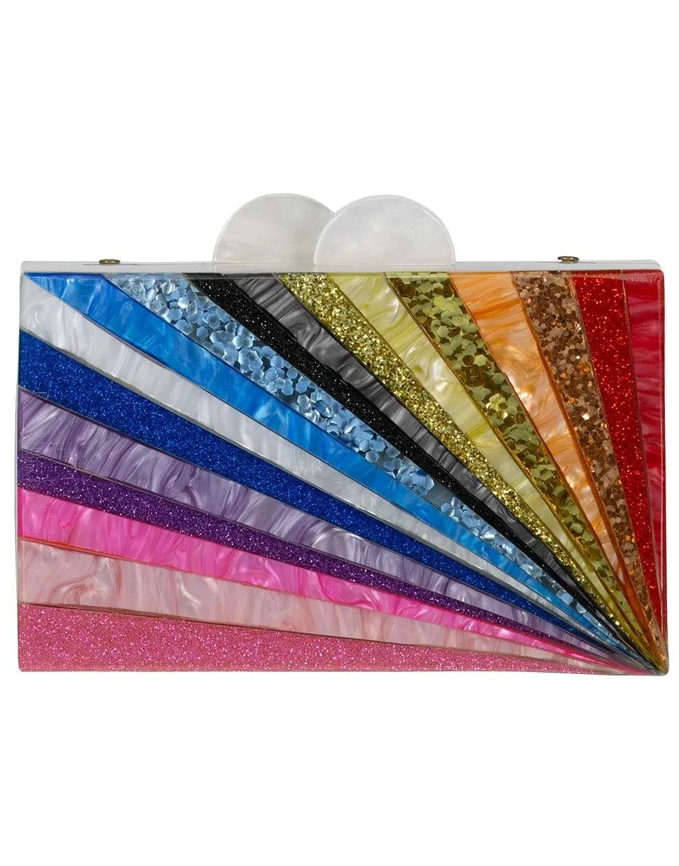 Glitter Rainbow Starburst Clutch