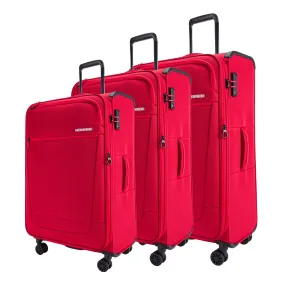 Greenwich Softcase Trolley Set Of 3 Red