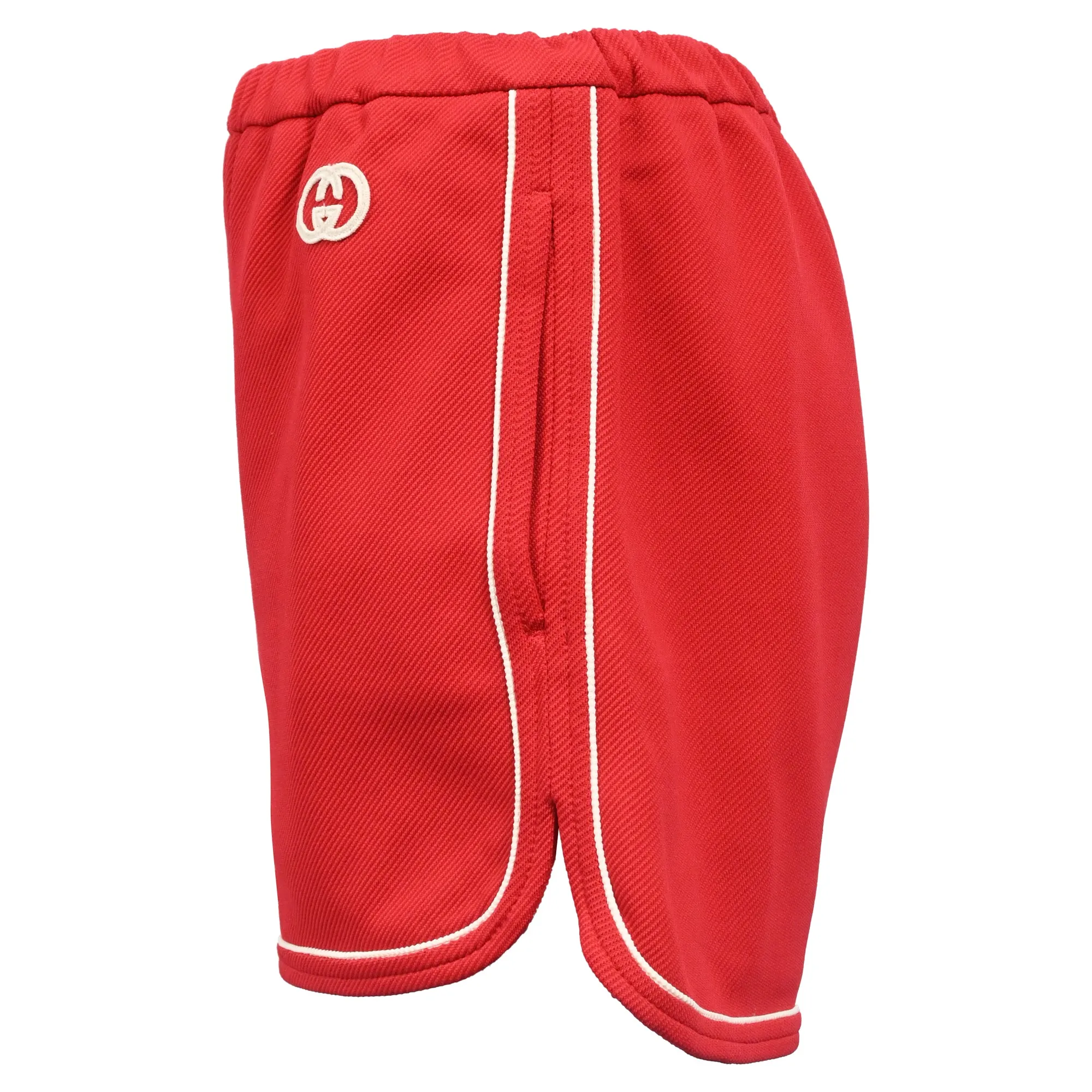 Gucci Interlocking G Track Shorts in Red Cotton