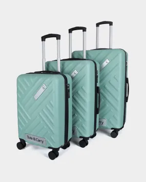 Hard Case 3 Piece Luggage Set in Crystal Green