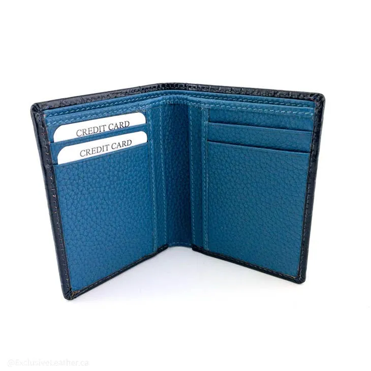 Henry Men's Leather Bifold Wallet Blue