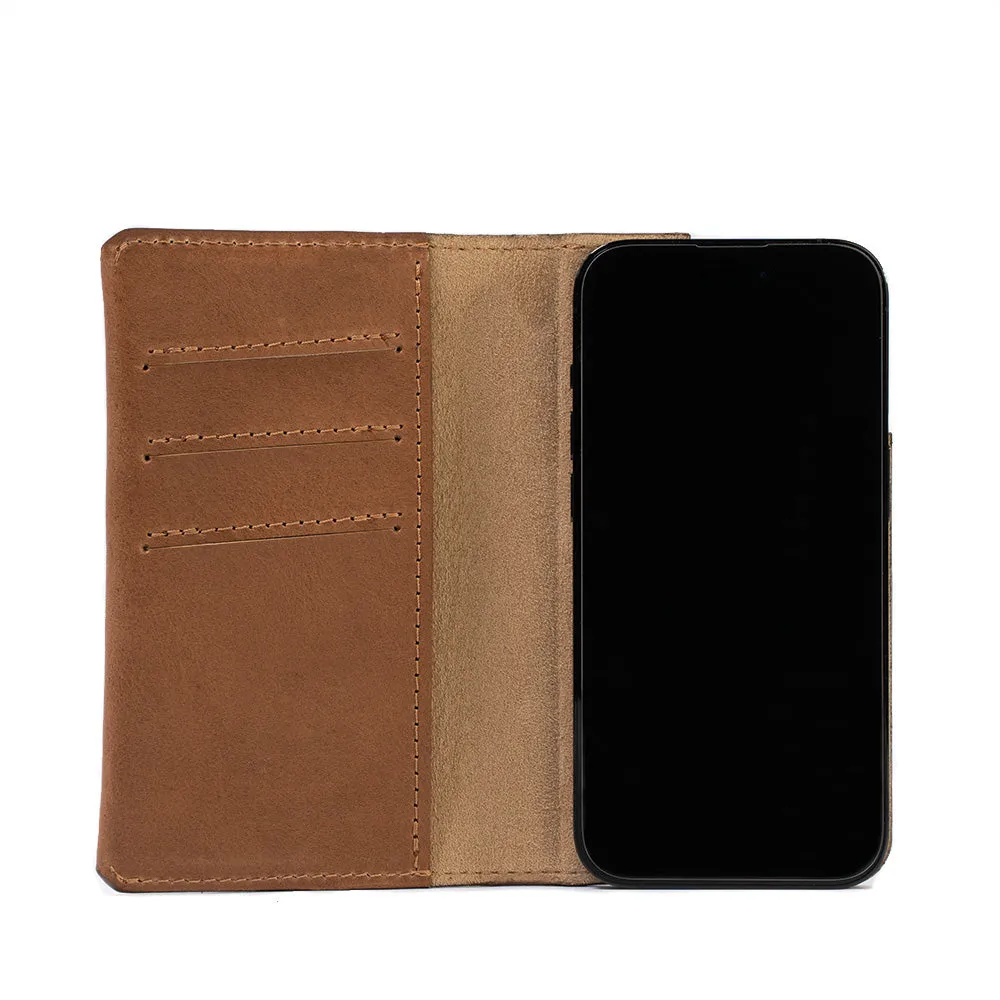 iPhone 16 series Leather Folio Case Wallet with MagSafe - The Minimalist 1.0