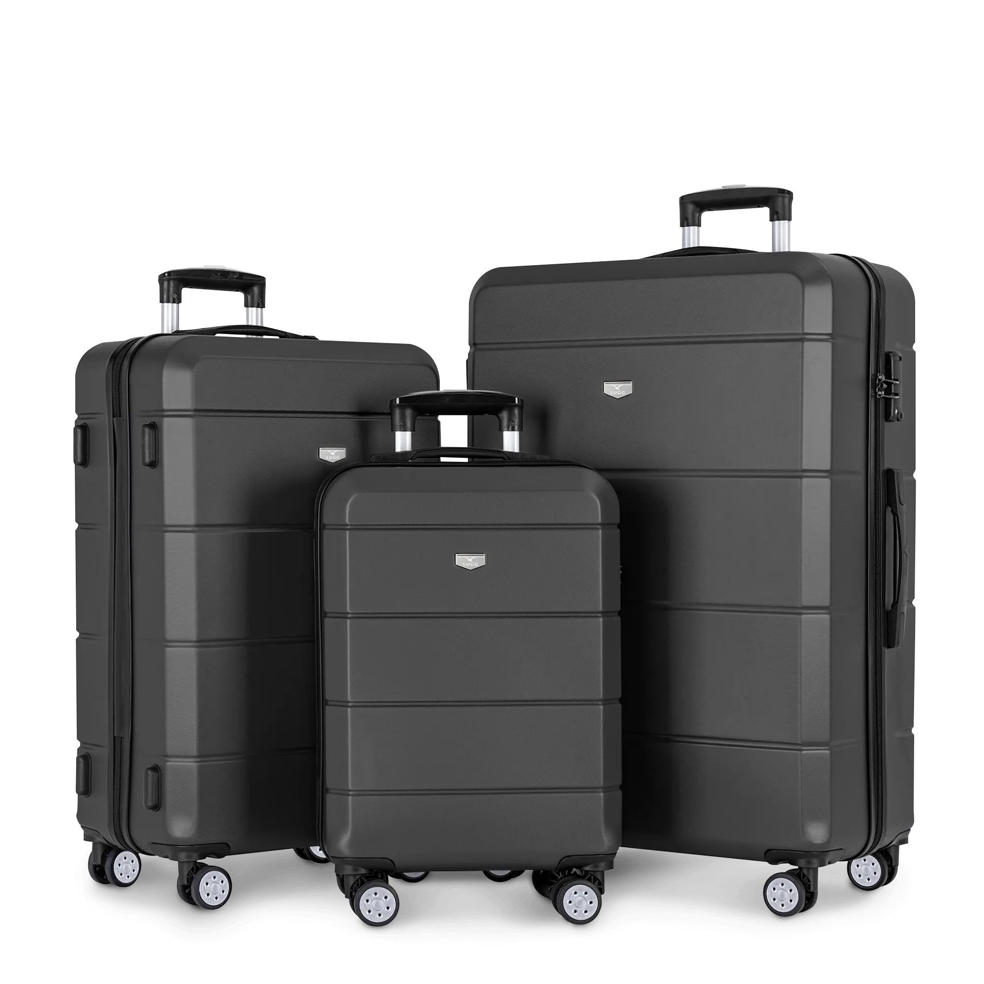 Jetset 3pc Suitcase Set in Gunmetal Grey