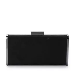 JORDANA GLITTER AND SUEDE CLUTCH - BLACK