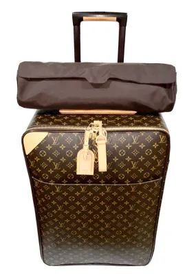 Louis Vuitton Pegase 65 Business Suitcase Bag 25” w/ Protective Sleeve Jacket ✨