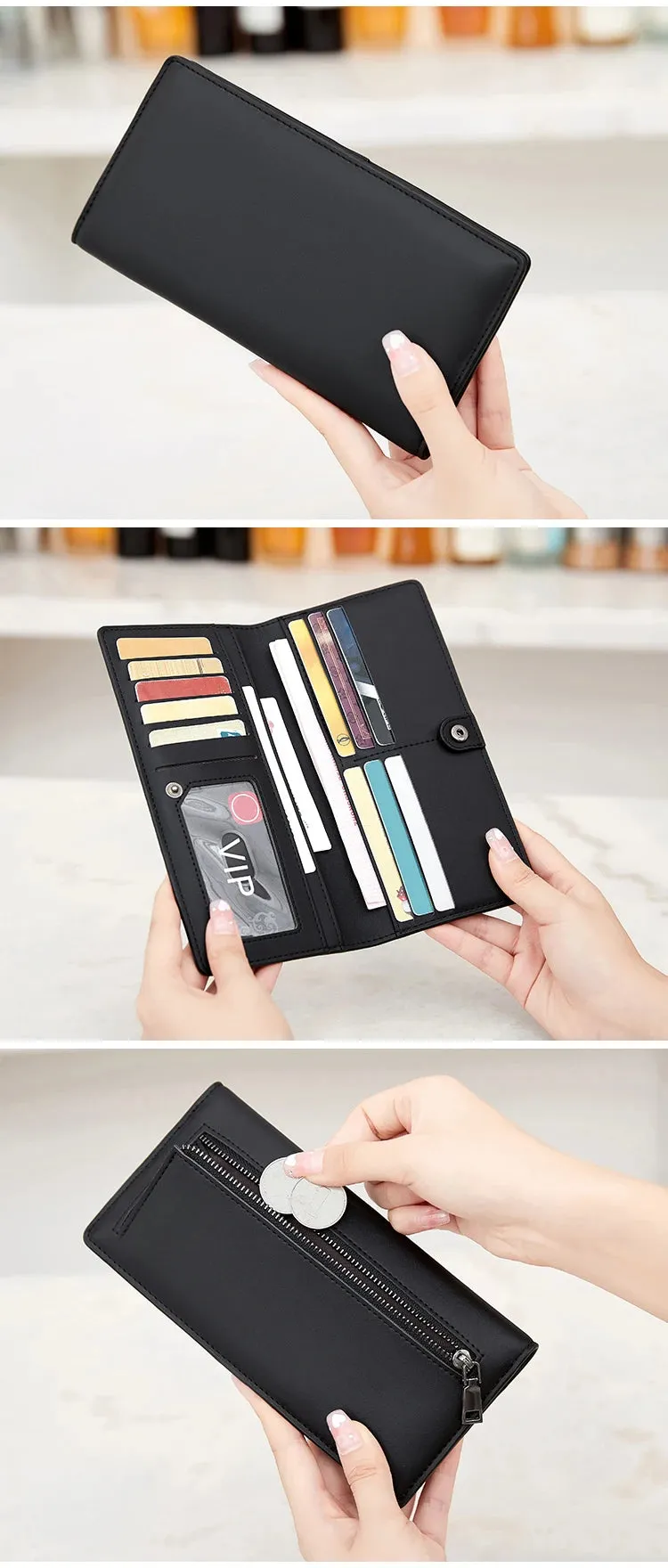 Minimalist RFID Ultra-Thin Women's Long Wallet