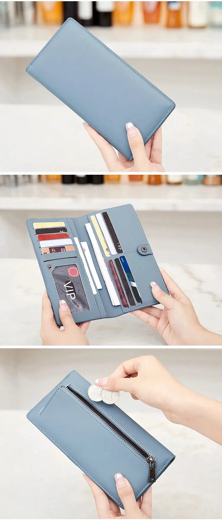 Minimalist RFID Ultra-Thin Women's Long Wallet