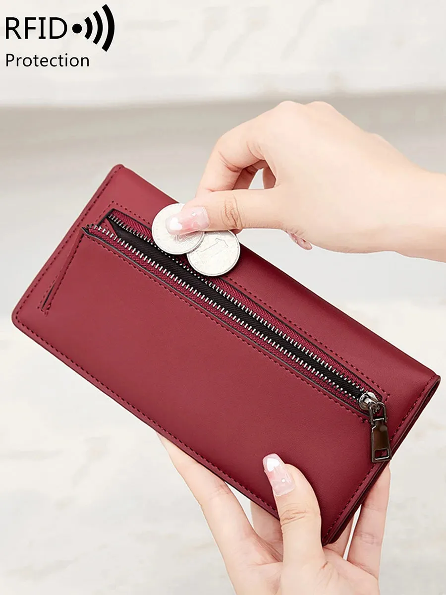 Minimalist RFID Ultra-Thin Women's Long Wallet