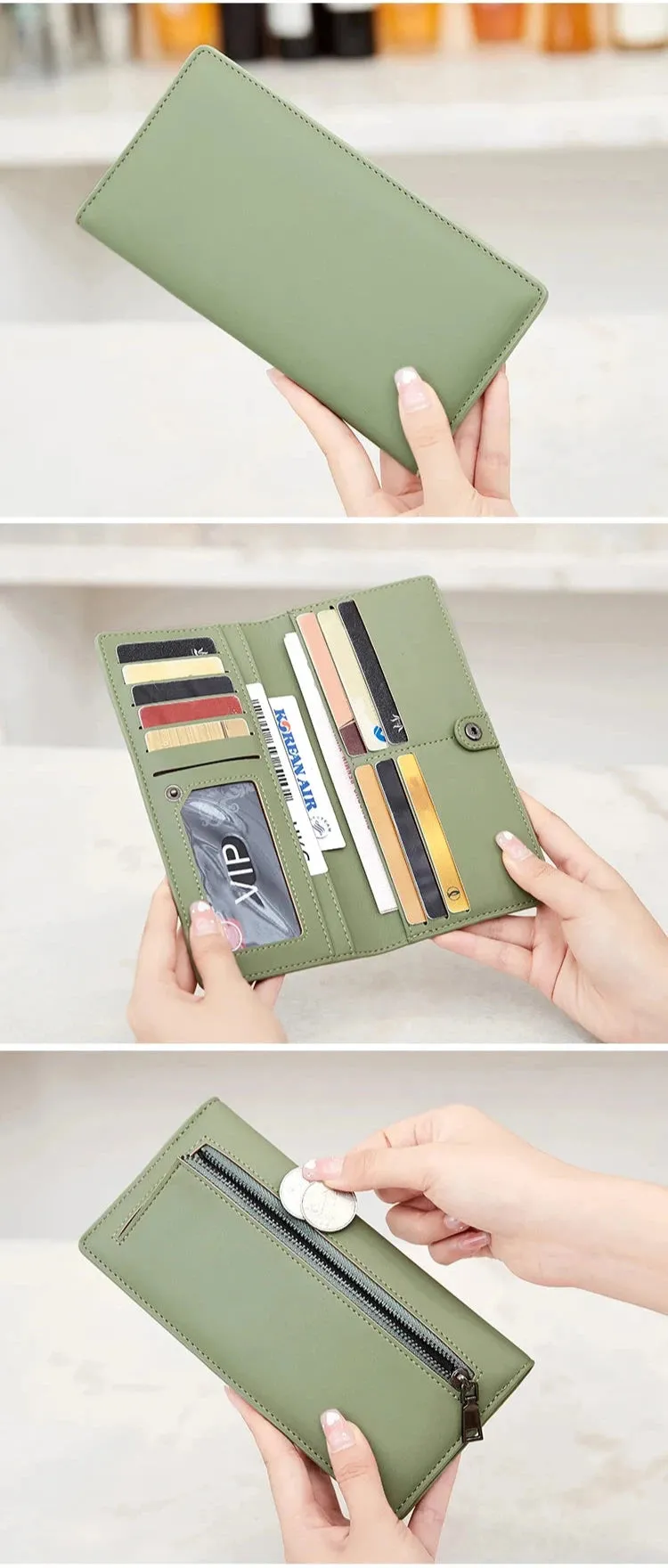 Minimalist RFID Ultra-Thin Women's Long Wallet