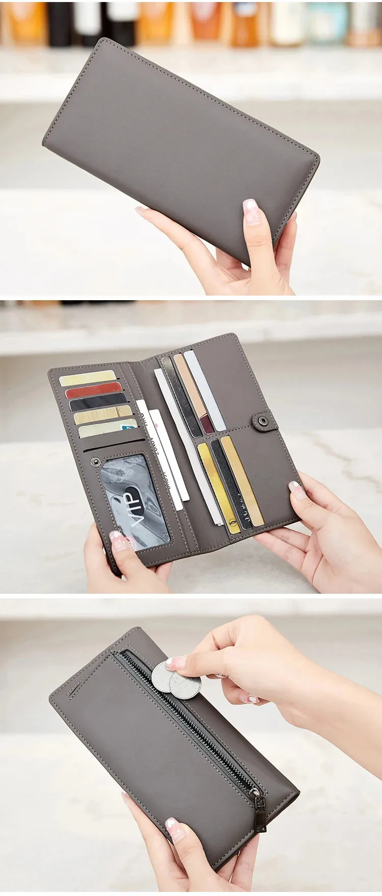 Minimalist RFID Ultra-Thin Women's Long Wallet