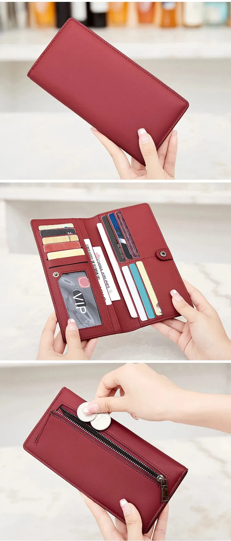 Minimalist RFID Ultra-Thin Women's Long Wallet