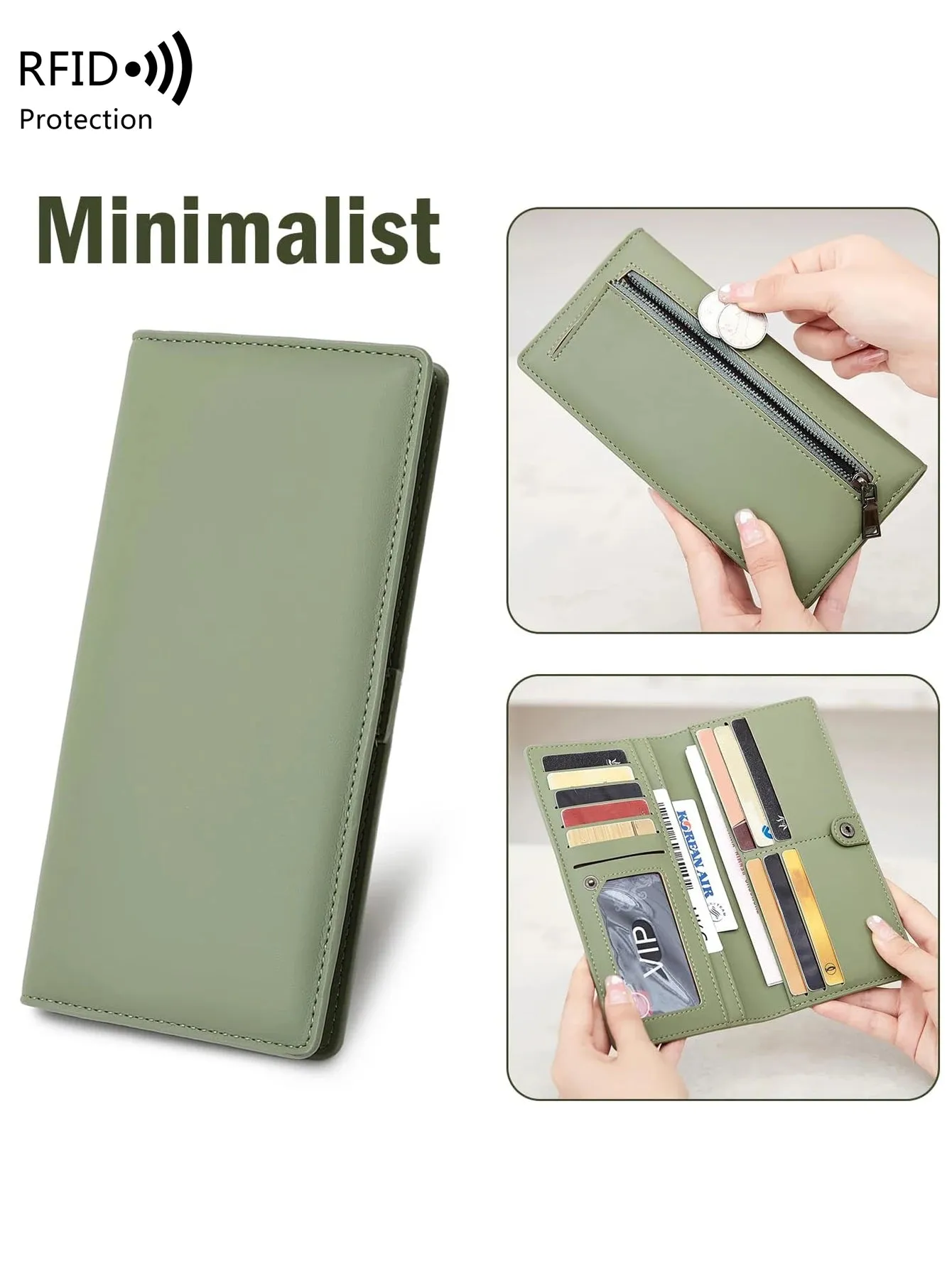 Minimalist RFID Ultra-Thin Women's Long Wallet