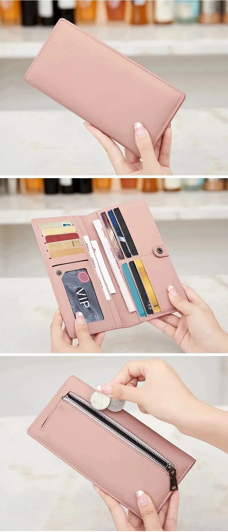 Minimalist RFID Ultra-Thin Women's Long Wallet