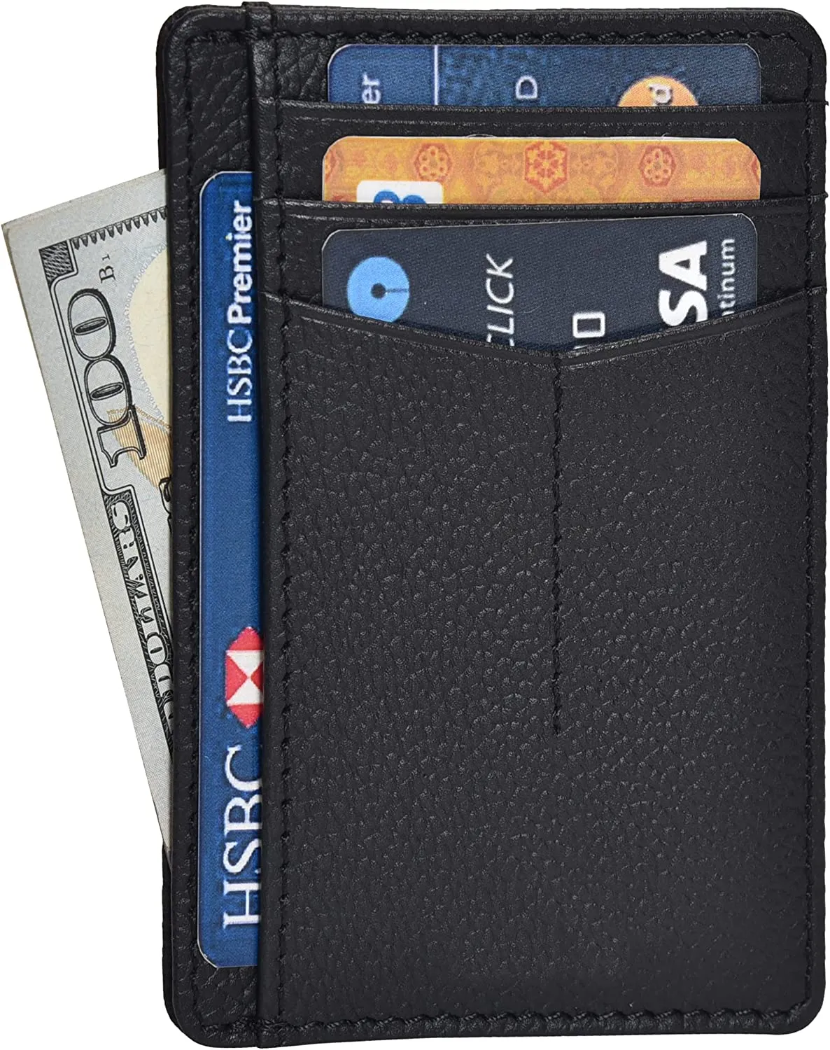 Minimalist Wallets for Men RFID Blocking Real Leather Slim Front Pocket Wallet