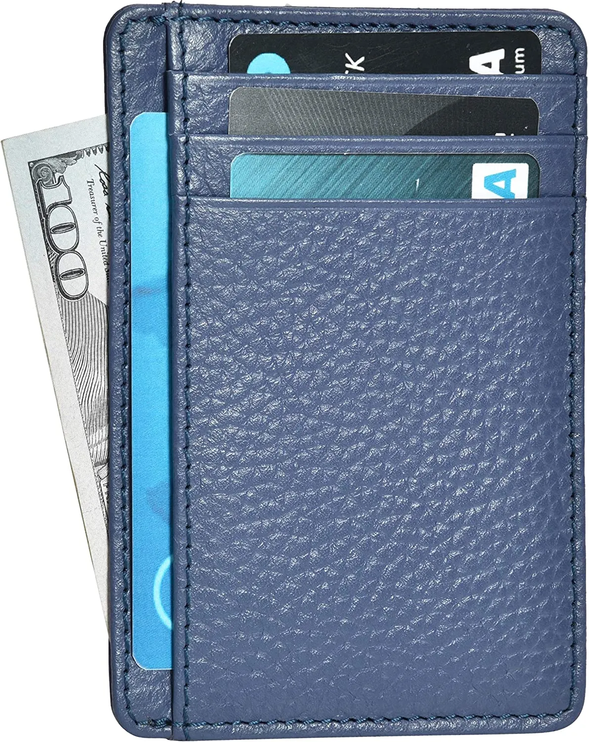 Minimalist Wallets for Men RFID Blocking Real Leather Slim Front Pocket Wallet