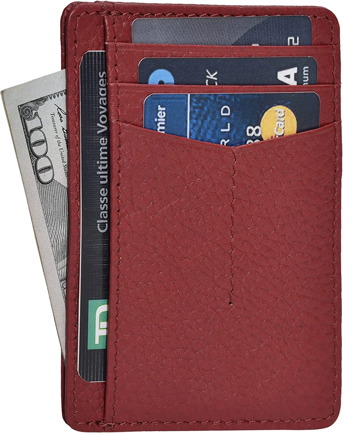 Minimalist Wallets for Men RFID Blocking Real Leather Slim Front Pocket Wallet