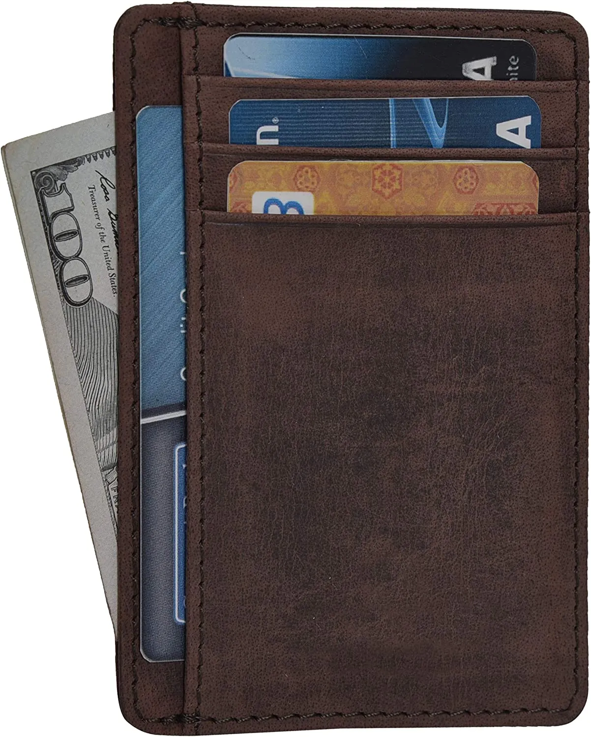 Minimalist Wallets for Men RFID Blocking Real Leather Slim Front Pocket Wallet