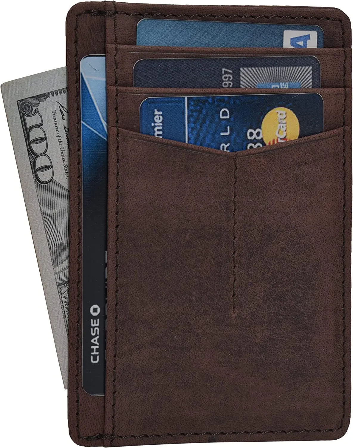 Minimalist Wallets for Men RFID Blocking Real Leather Slim Front Pocket Wallet