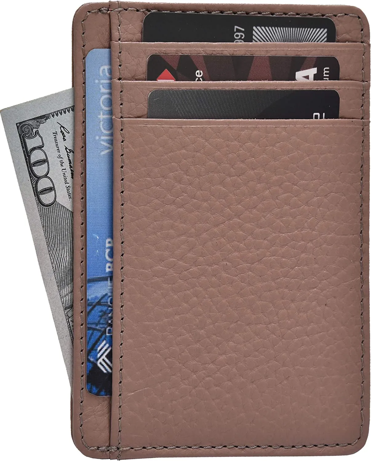 Minimalist Wallets for Men RFID Blocking Real Leather Slim Front Pocket Wallet