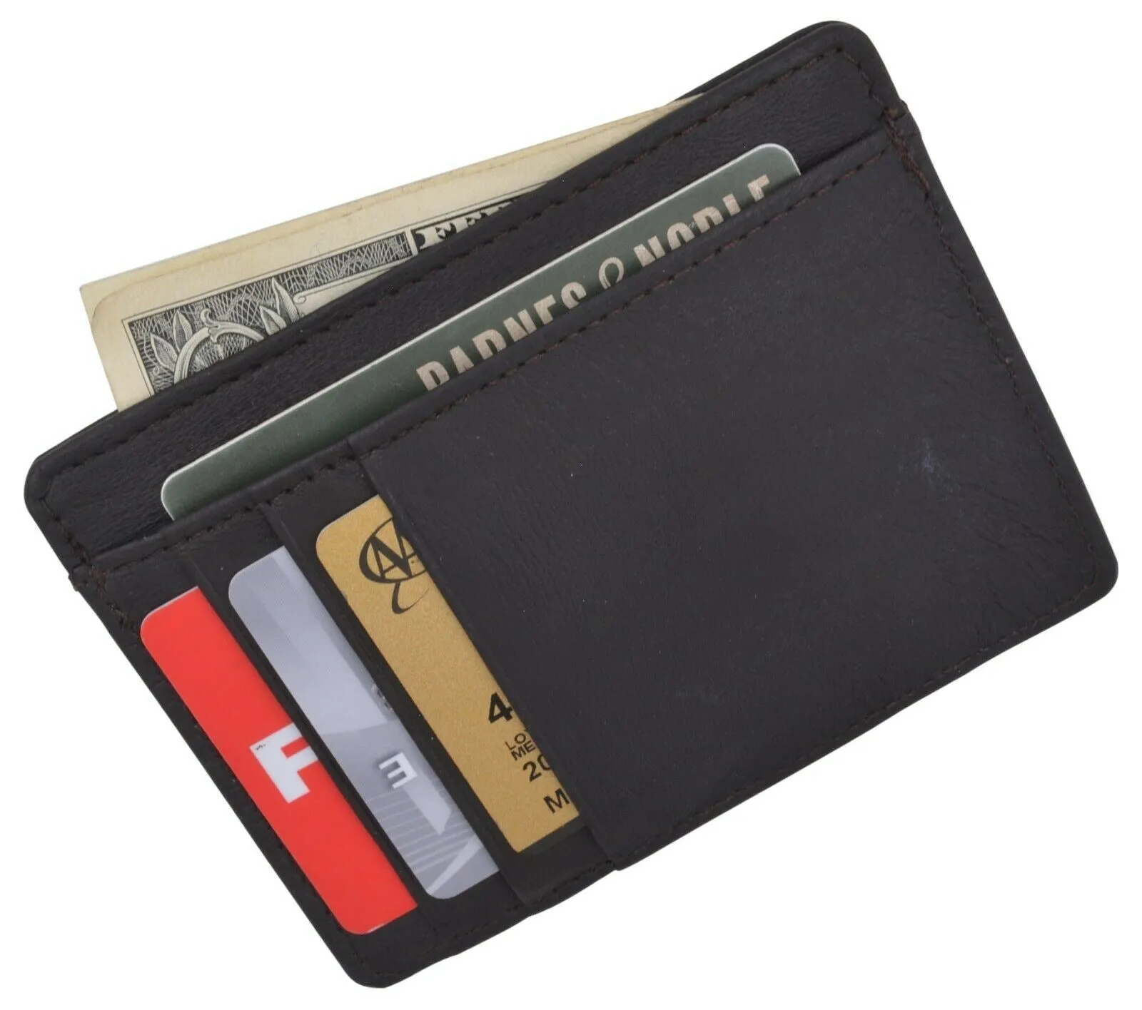 New Genuine Leather Slim Card Holder Wallets For Men - Minimalist RFID Blocking