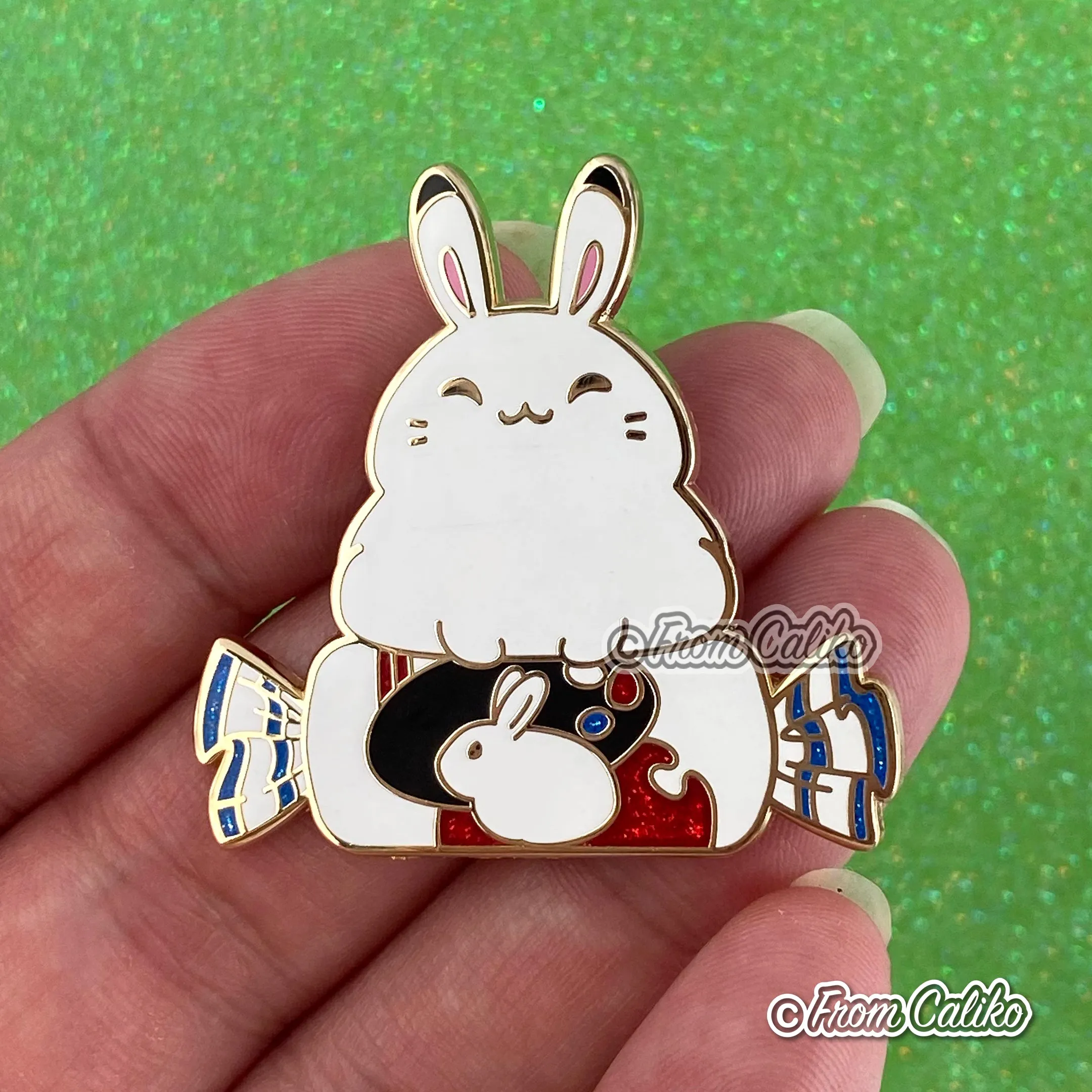 Patreon 2019 - Chonky White Rabbit Candy Enamel Pin