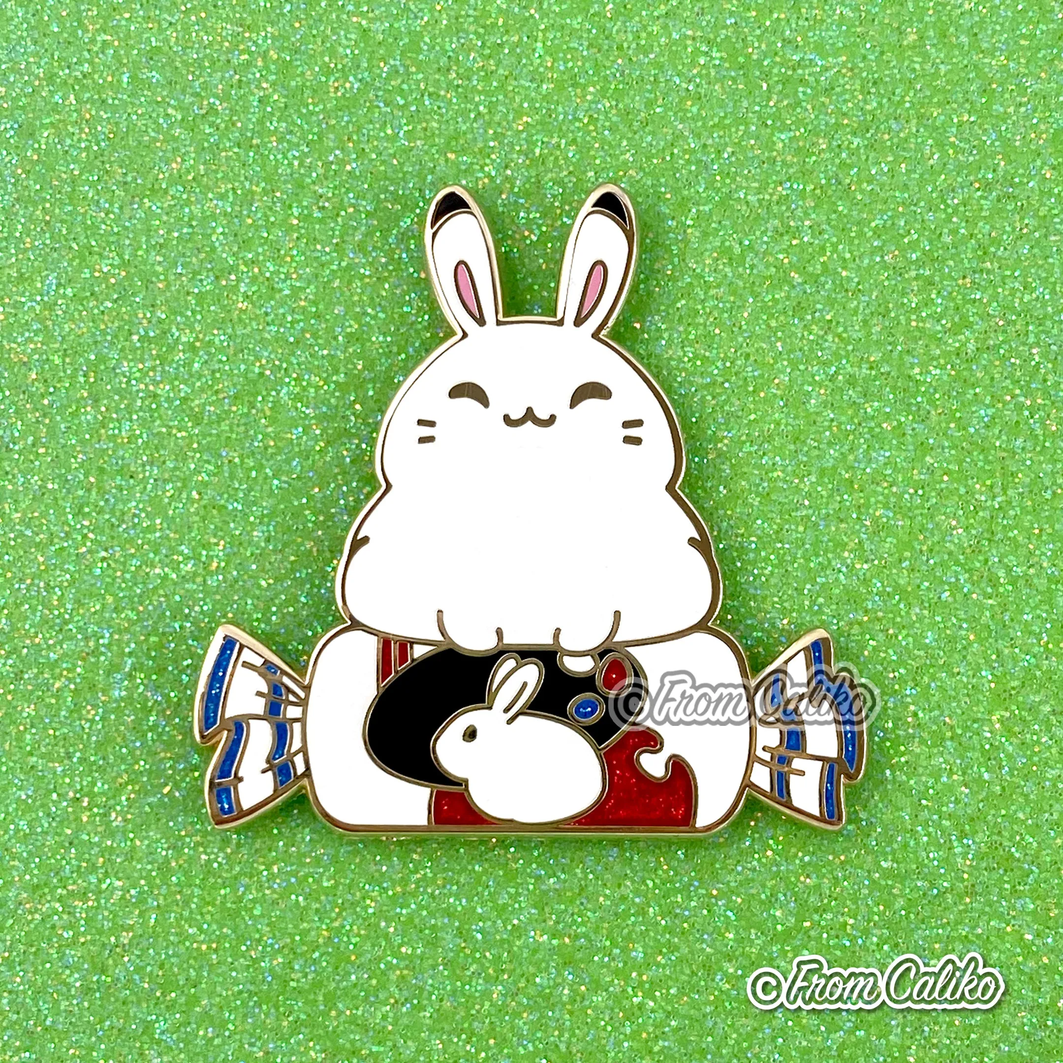 Patreon 2019 - Chonky White Rabbit Candy Enamel Pin