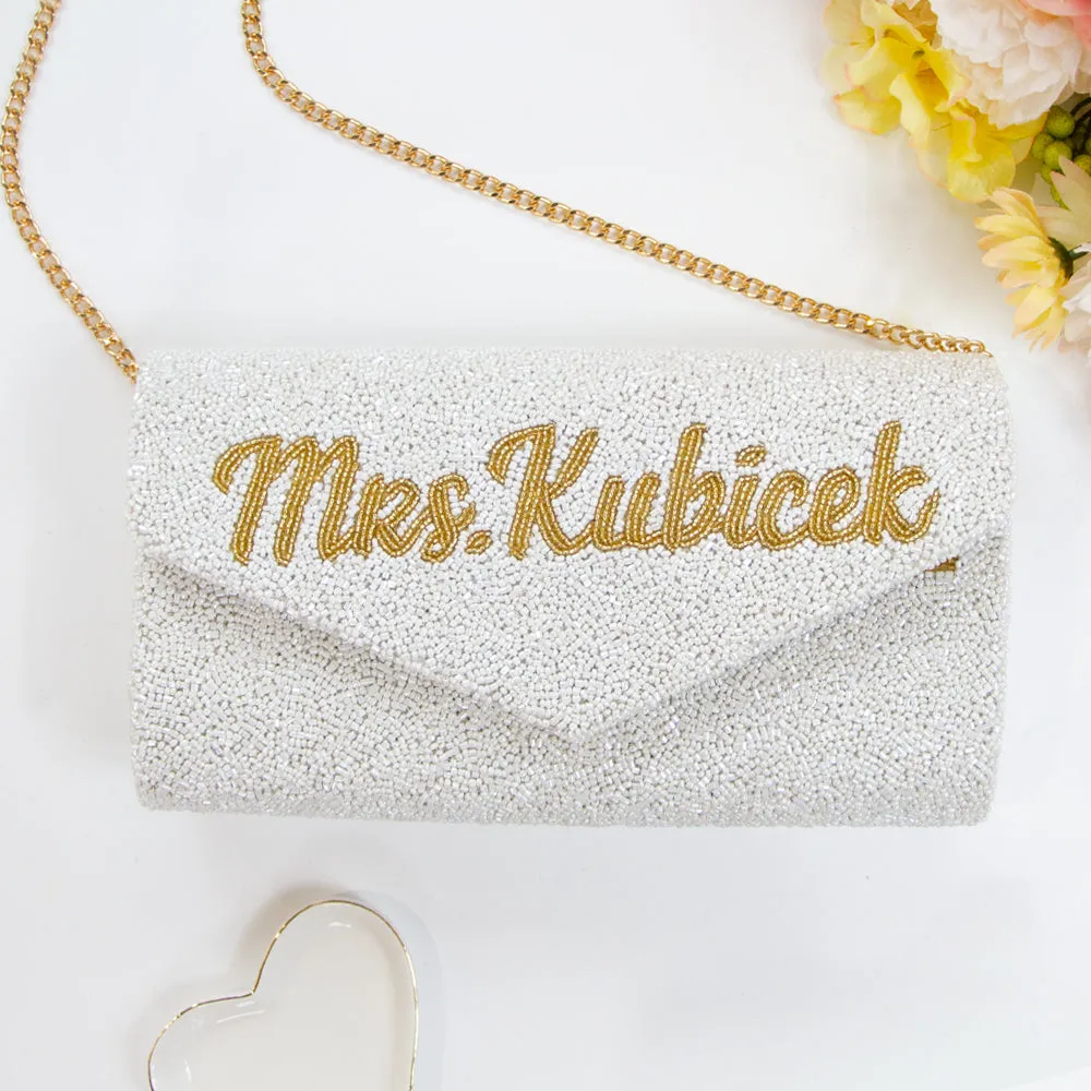 Personalized Last Name Envelope Wedding Clutch Bag (ENV)