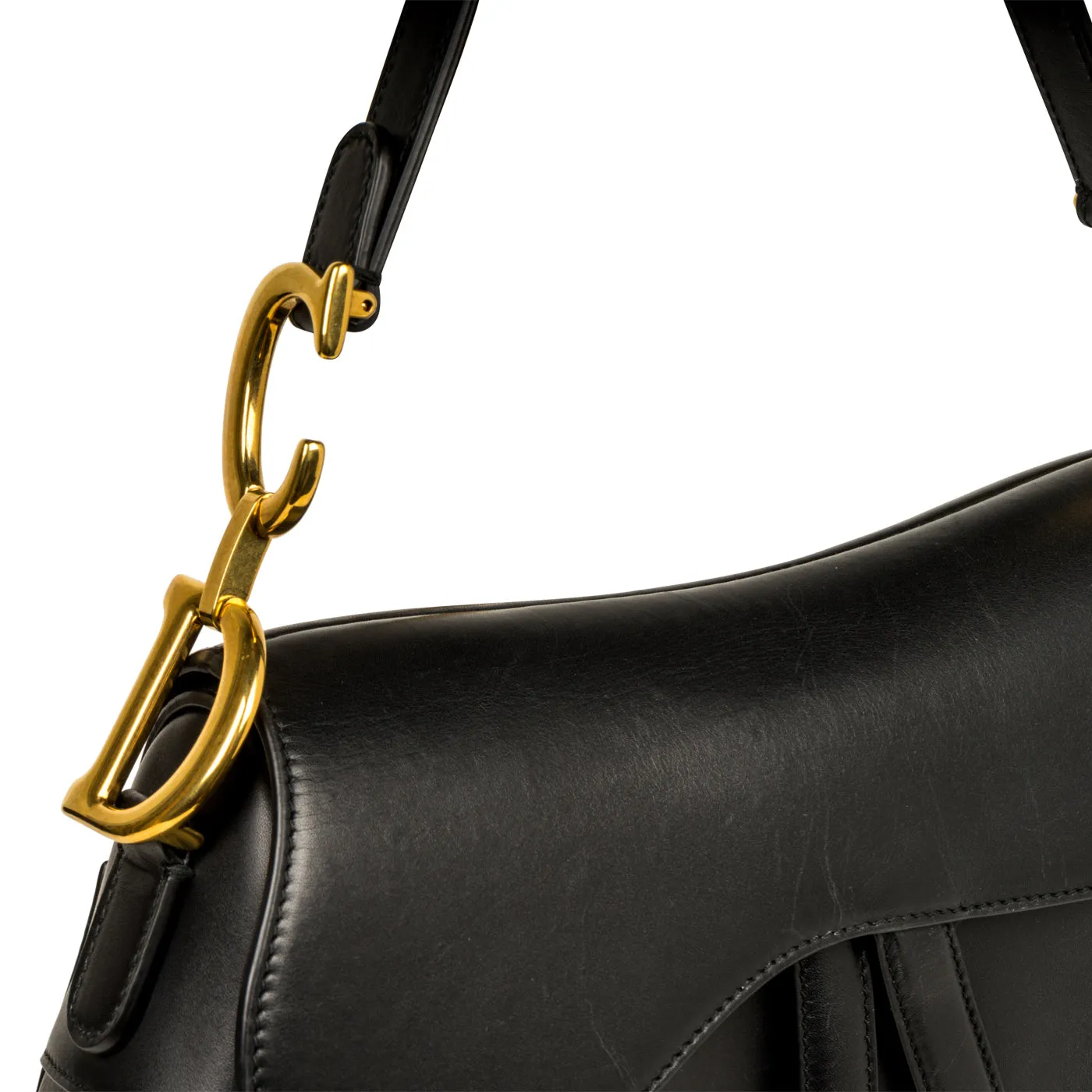 Saddle Bag - Black Leather