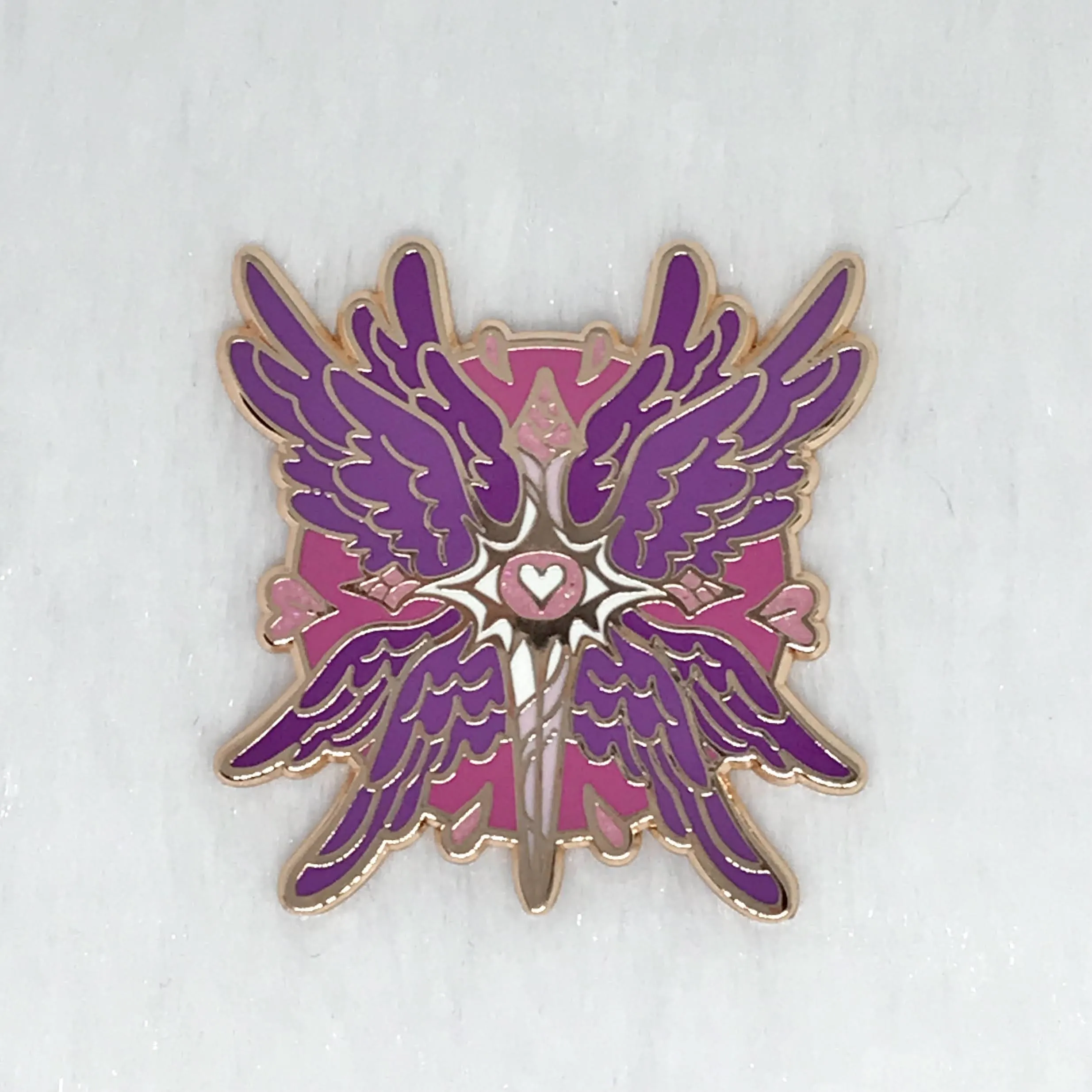 Sapphic Sword Angel Pin