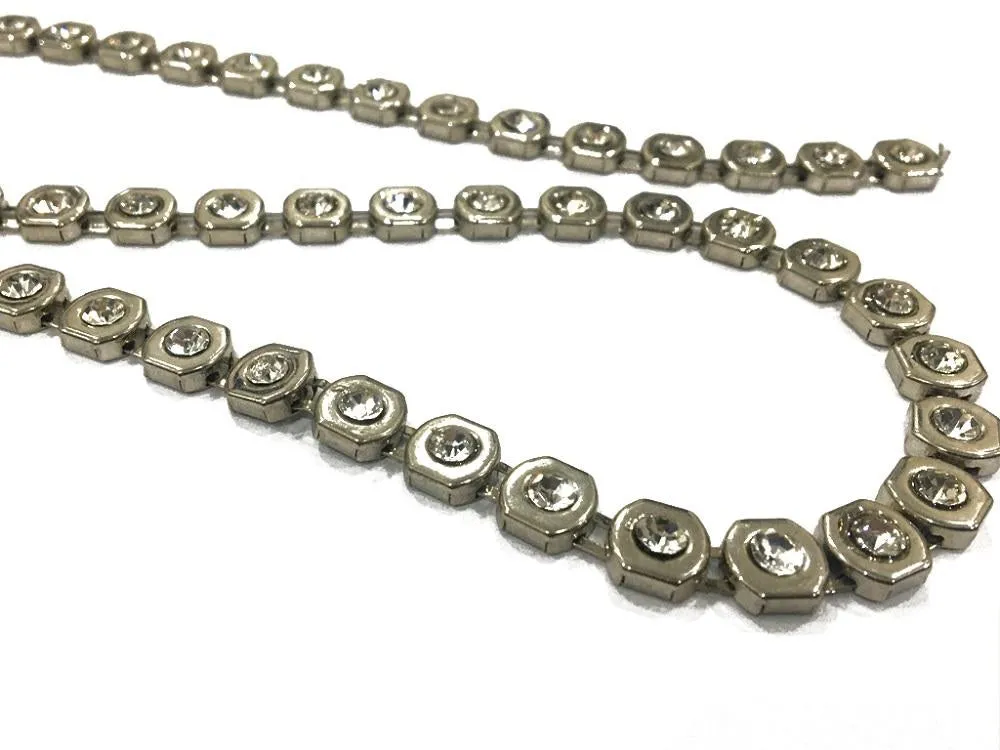 Silver Octagonal Metal Chains (10 mm) (Wholesale)