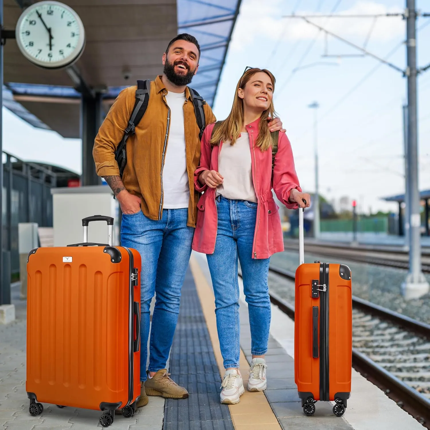 Skywander 2pc 20in & 24in Suitcase -  Orange