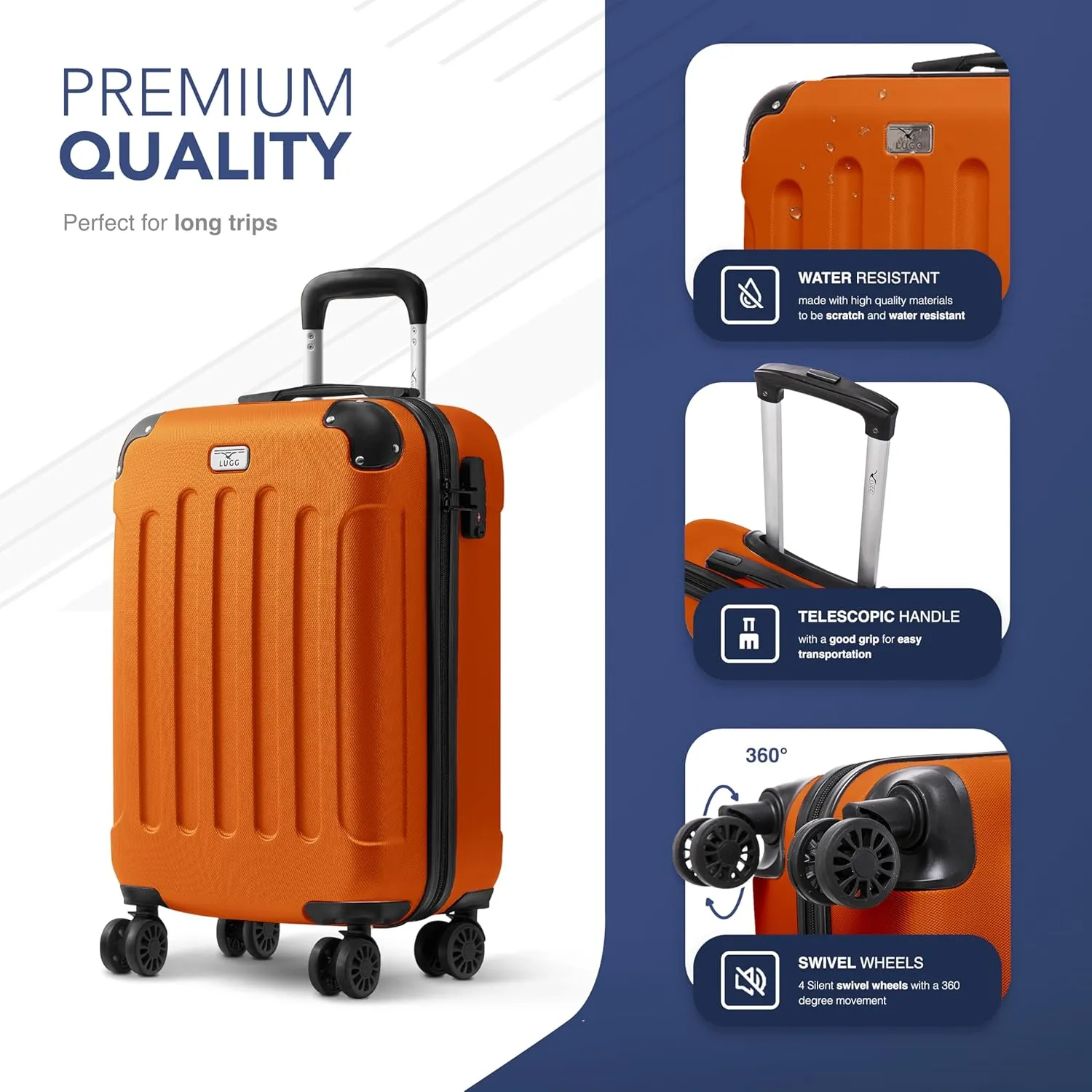 Skywander 2pc 20in & 24in Suitcase -  Orange